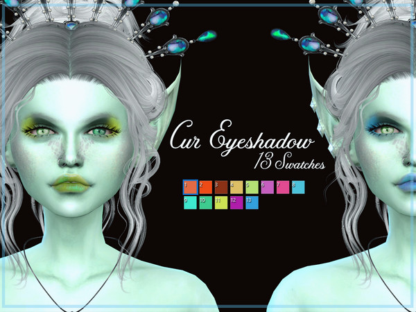 Sims 4 — Cur Eyeshadow by Reevaly — 13 Swatches. Teen to Elder. For Female. Base Game compatible. Handdraw. Please do not