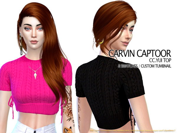 Sims 4 — CC.Yui Top by carvin_captoor — Created for sims4 Original Mesh All Lod 8 Swatches Don't Recolor And Claim you