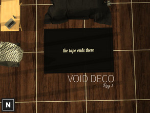 Sims 4 — netsims - void deco set - rug II by networksims — A black area rug with various white text quotes. Uses a base