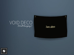 Sims 4 — netsims - void deco set - wall hanging I by networksims — A black tapestry with various white text quotes Uses a