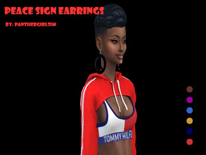 Sims 4 — Peace Large Hoop Earrings by PantherGirlSim — These earrings are Wood and Sterling Silver 7 swatches Adult,