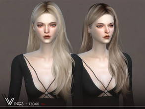 Sims 4 — WINGS-TZ0410 by wingssims — This hair style has 20 kinds of color File size is about 15MB Hope you like it!