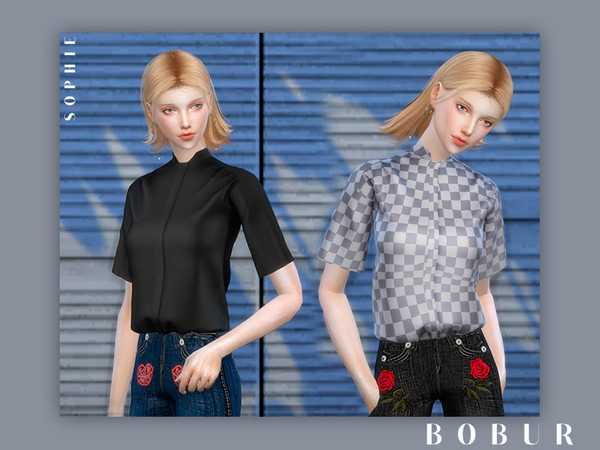Sims 4 — Bobur Sophie blouse by Bobur2 — new mesh by me 8 swatches all LODs with thumbnails HQ texture