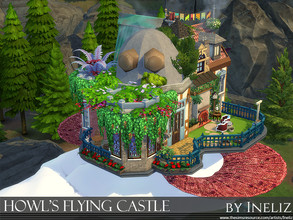 Sims 4 — Howl's Flying Castle by Ineliz — Based on the flying version of Howl's Moving Castle, this miniature replica is