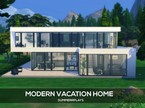 Sims 4 — Modern Vacation Home by Summerr_Plays — Modern vacation home in Granite Falls. Two bedrooms, two bathrooms, a