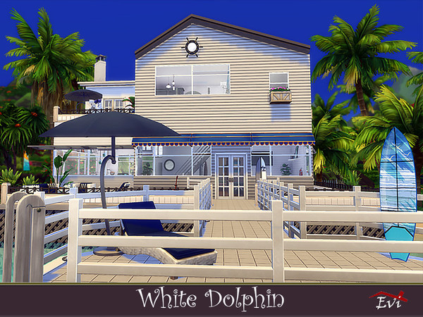 Sims 4 — White Dolphin by evi — A two bedroom beautiful summer house with all the comforts such a house needs. Built on