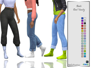 Sims 4 — Boots Dust Vanity by MahoCreations — mesh edit basegame teen to elder female 32 colors to find in boots disallow