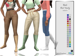 Sims 4 — Boots Dust Vanity - tucked in by MahoCreations — mesh edit basegame teen to elder female 32 colors to find in