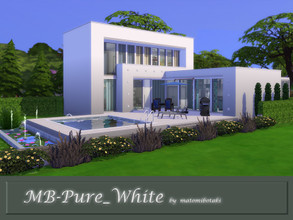 Sims 4 — MB-Pure_White by matomibotaki — MB-Pure_White Modern family cube-style house in stylish design. Details: Elegant