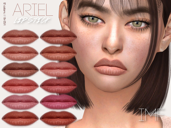 Sims 4 — IMF Ariel Lipstick N.257 by IzzieMcFire — Ariel Lipstick N.257 contains 12 colors in hq texture. Standalone item