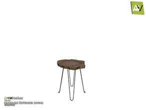 Sims 4 — Graeagle Wood Slab End Table by ArtVitalex — - Graeagle Wood Slab End Table - ArtVitalex@TSR, Apr 2020