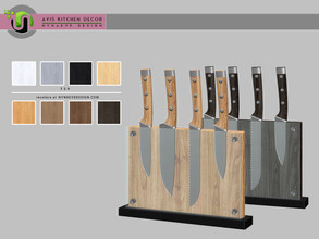 Sims 4 — Avis Knife Block by NynaeveDesign — Avis Kitchen - Knife Block Found under: Decor - Miscellaneous Decor -