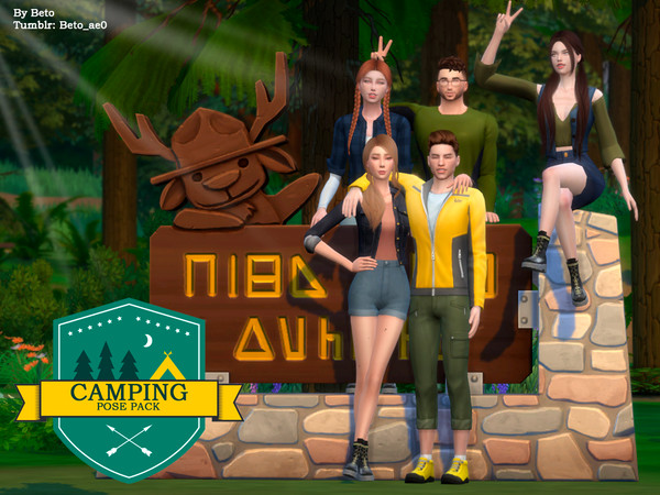 Sims 4 — Camping - Pose Pack by Beto_ae0 — Going camping is the best especially when you go with good friends, I hope you