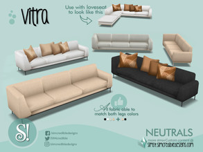 Sims 4 — Vitra sofa - neutral tones by SIMcredible! — by SIMcredibledesigns.com available at TSR 4 colors in 8 variations