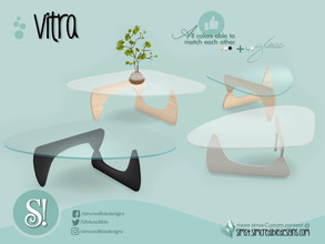 Sims 4 — Vitra coffee table by SIMcredible! — by SIMcredibledesigns.com available at TSR 4 colors in 8 variations