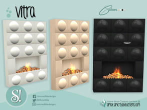 Sims 4 — Vitra Fireplace tall by SIMcredible! — by SIMcredibledesigns.com available at TSR 4 colors variations