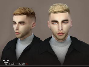 Sims 4 — WINGS-TZ0420 by wingssims — This hair style has 25 kinds of color File size is about 24MB Hope you like it!