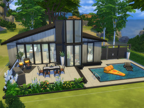 Sims 4 — Modern House By The Beach by FancyPantsGeneral112 — It's a modern one bedroom one bathroom house, with a