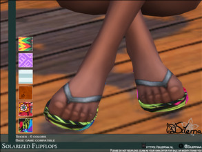Sims 4 — Solarized Flipflops by Silerna — Enjoy these summer themed flipflops! 6 different patterns in all kinds of
