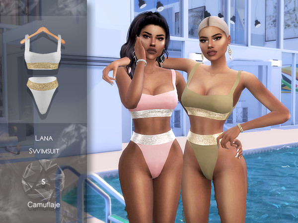 Sims 4 — Camuflaje - Lana (Swimsuit) by Camuflaje — * New mesh * Compatible with the base game * HQ * All LODs (I