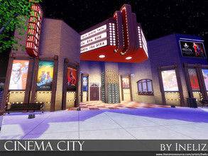 Sims 4 — Cinema City by Ineliz — Welcome to Cinema City! This local movie theater has everything to keep your sims