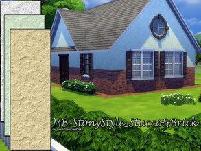 Sims 4 — MB-StonyStyle_Stucco&Brick by matomibotaki — MB-StonyStyle_Stucco&amp;Brick, rought stucco siding partly
