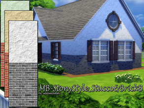 Sims 4 — MB-StonyStyle_Stucco&BrickB by matomibotaki — MB-StonyStyle_Stucco&amp;BrickB, rought stucco siding