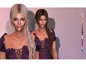 Sims 4 — Nightcrawler-Zoe (HAIR) by Nightcrawler_Sims — NEW HAIR MESH T/E Smooth bone assignment All lods 22colors Works