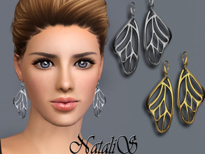Sims 3 — NataliS TS3 Butterfly wing earrings by Natalis — Butterfly wing drop earrings. FT-FA-FE 