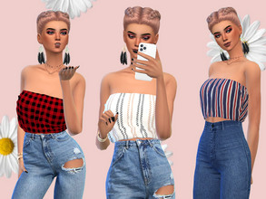 Sims 4 — Kaitlin Crop Top by chrimsimy — - Female clothing top -11 swatches -All LODs