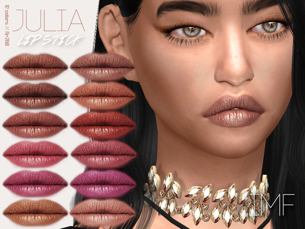 Sims 4 — IMF Julia Lipstick N.260 by IzzieMcFire — Julia Lipstick N.260 contains 12 colors in hq texture. Standalone item