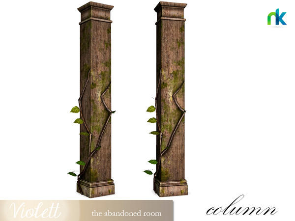Sims 4 — Nikadema Violett Column by nikadema — A wood column with vegetation growing up on it.