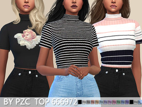 Sims 4 — PZC-Top 666972(mesh required) by Pinkzombiecupcakes — -15 swatches -CAS custom thumbnail included