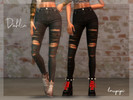 Sims 4 — Apocalypse Dahlia Pants by laupipi2 — Here is one of my items for the theme! Dark denim pants :) 8 Swatches