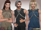 Sims 4 — Post-Apocalyptic Leatherette Panel Top by Harmonia — 6 color Please do not use my textures. Please do not