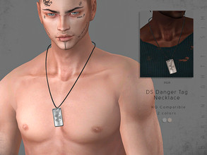 Sims 4 — DS Danger Tag Necklace by DarkNighTt — DS Danger Tag Necklace Have 2 colors. Handpainted texture. New Mesh. HQ