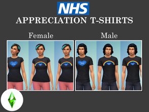 Sims 4 — NHS Appreciation Shirts by Teknikah — T-shirts for your sims to show appreciation for the UK National Health