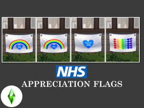 Sims 4 — NHS Appreciation Flags by Teknikah — Flags for your sims to show appreciation for the UK National Health Service