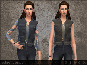 Sims 4 — Edge Vest. by Pipco — a simple vest with a torn top underneath. 