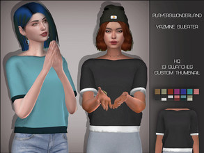 Sims 4 — Yazmine Sweater by PlayersWonderland — _HQ _Custom thumbnail _13 Swatches