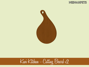 Sims 4 — Kiwi Kitchen Decor - Cutting Board v2 by neinahpets — A richly saturated round cutting board.
