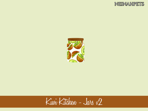 Sims 4 — Kiwi Kitchen Decor - Jars v2 by neinahpets — A small kitchen jar with a watercolor kiwi motif.