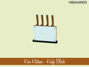 Sims 4 — Kiwi Kitchen Decor - Knife Block by neinahpets — A glass front knife block.