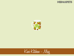 Sims 4 — Kiwi Kitchen Decor - Mug by neinahpets — A watercolor kiwi coffee mug.