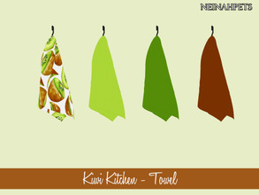 Sims 4 — Kiwi Kitchen Decor - Towel by neinahpets — A hanging hand towel with kiwi motif. 4 Colors.