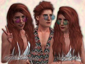 Sims 3 — Hippie Sunglasses - Version 1 by Lutetia — A cute pair of colored retro-style glasses - round version ~ Teen to