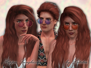 Sims 3 — Hippie Sunglasses - Version 2 by Lutetia — A cute pair of colored retro-style glasses - octagon version ~ Teen
