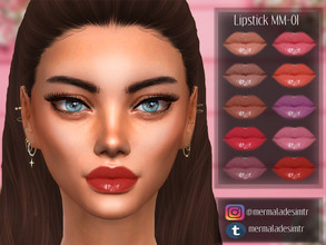 Sims 4 — Lipstick MM01 by mermaladesimtr — 10 Swatches All ages For; Female