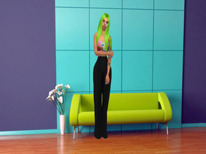 Sims 4 — Color Pop CAS Background by PureRadianceSim — Colorful Waiting room display for your CAS Background