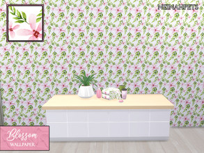 Sims 4 — Blossom Wallpaper by neinahpets — A beautiful watercolor cherry blossom wallpaper.